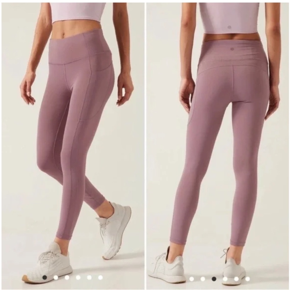 ATHLETA Ultimate Stash 7/8 Tight Women’s size Small Mauve leggings athletic